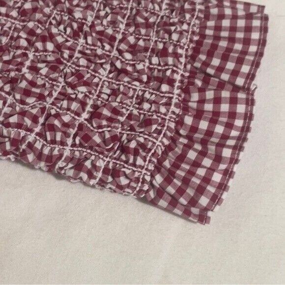 Petersyn Mini Benson Gingham Off-Shoulder Dress XS Red/White NWT - Picture 10 of 15